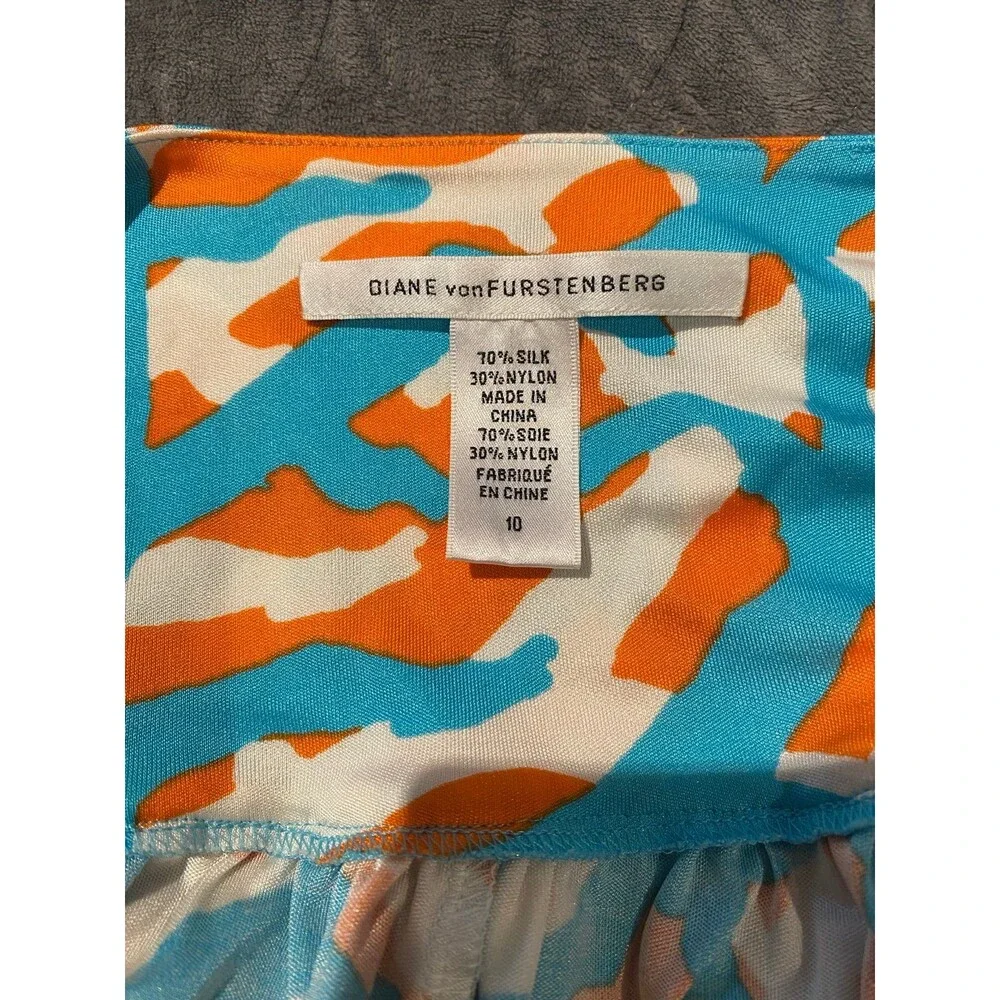 Diane Von Furstenberg Maxi Dress Halter Neckline Silk Blend Women’s Size 10 - Picture 7 of 7